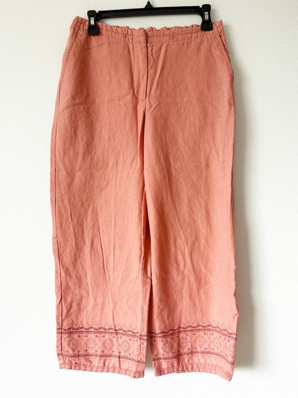 Karen Neuburger Coral Pull-On Wide-Leg Linen Pants